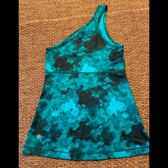 ⭐️HP Lululemon Cosmic Teal/Black One Shoulder Tank⭐️ - Picture 4 of 8